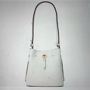 NEW-Kate Spade Marti Small Bucket Shoulder Tote White Dove Leather WKRU7063